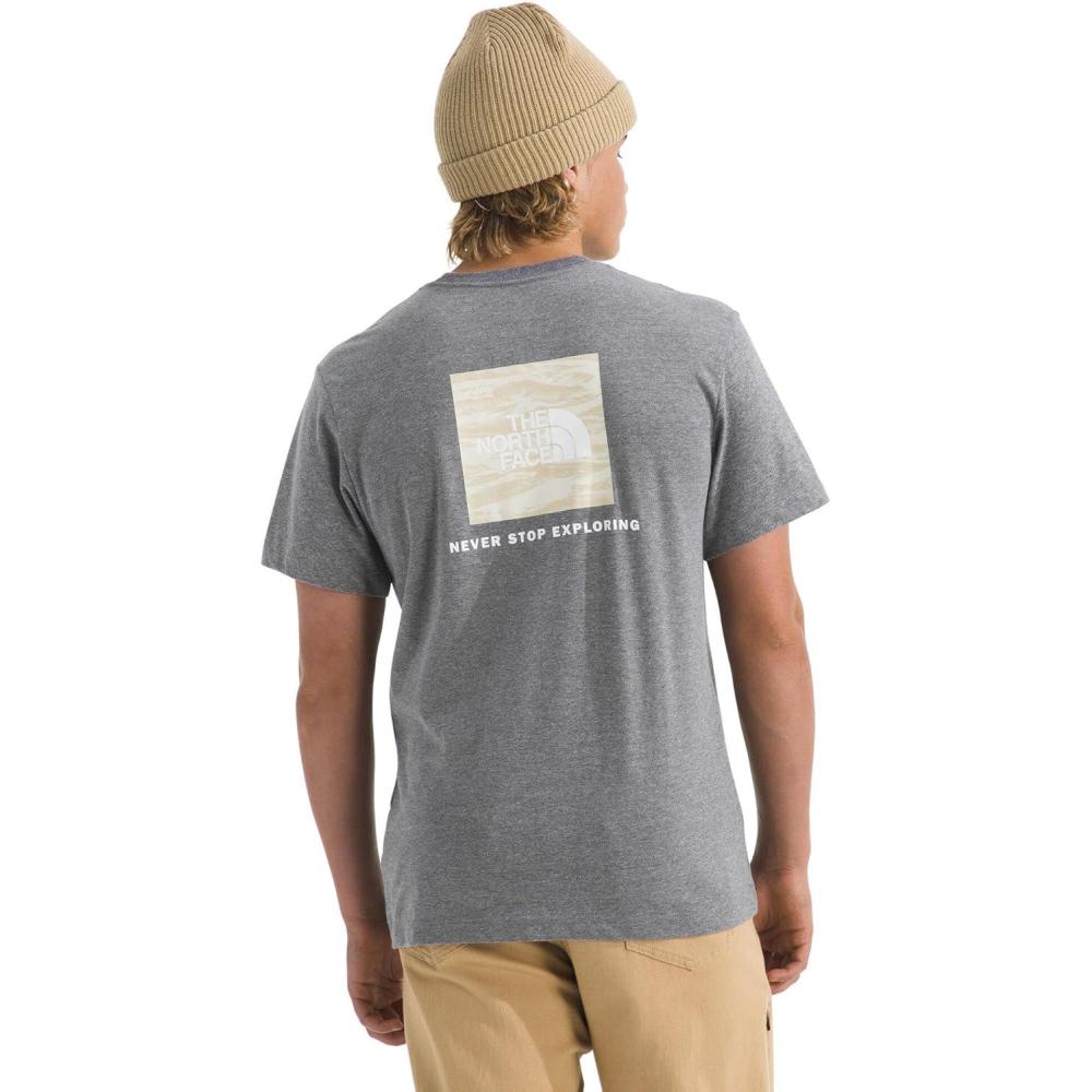imageThe North Face Mens Evolution Edge of Light Box NSE Short Sleeve Tee Branded TShirt with Set in SleevesTnf Mid Grey Heather
