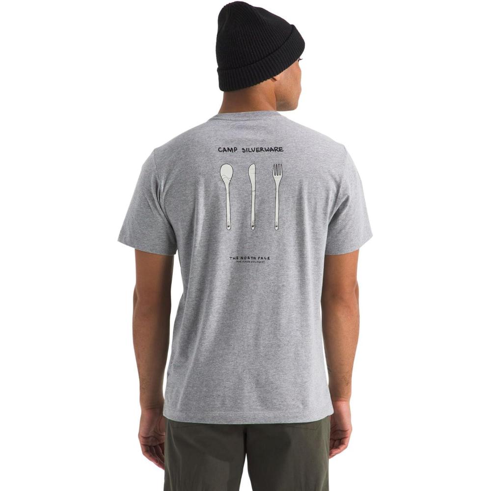 imageThe North Face Mens Evolution Sketch Logo ShortSleeve Tee Cotton Shirt with a Logo GraphicTnf Pale Grey Heather