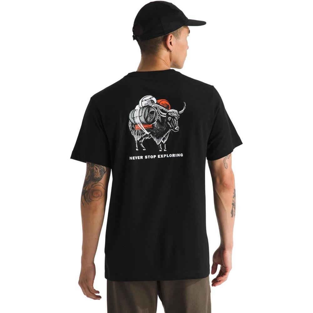 imageThe North Face Mens Evolution Vault Tri Pack Short Sleeve Tee TShirt with Ribbed Collar ampamp Setin SleevesTnf Black