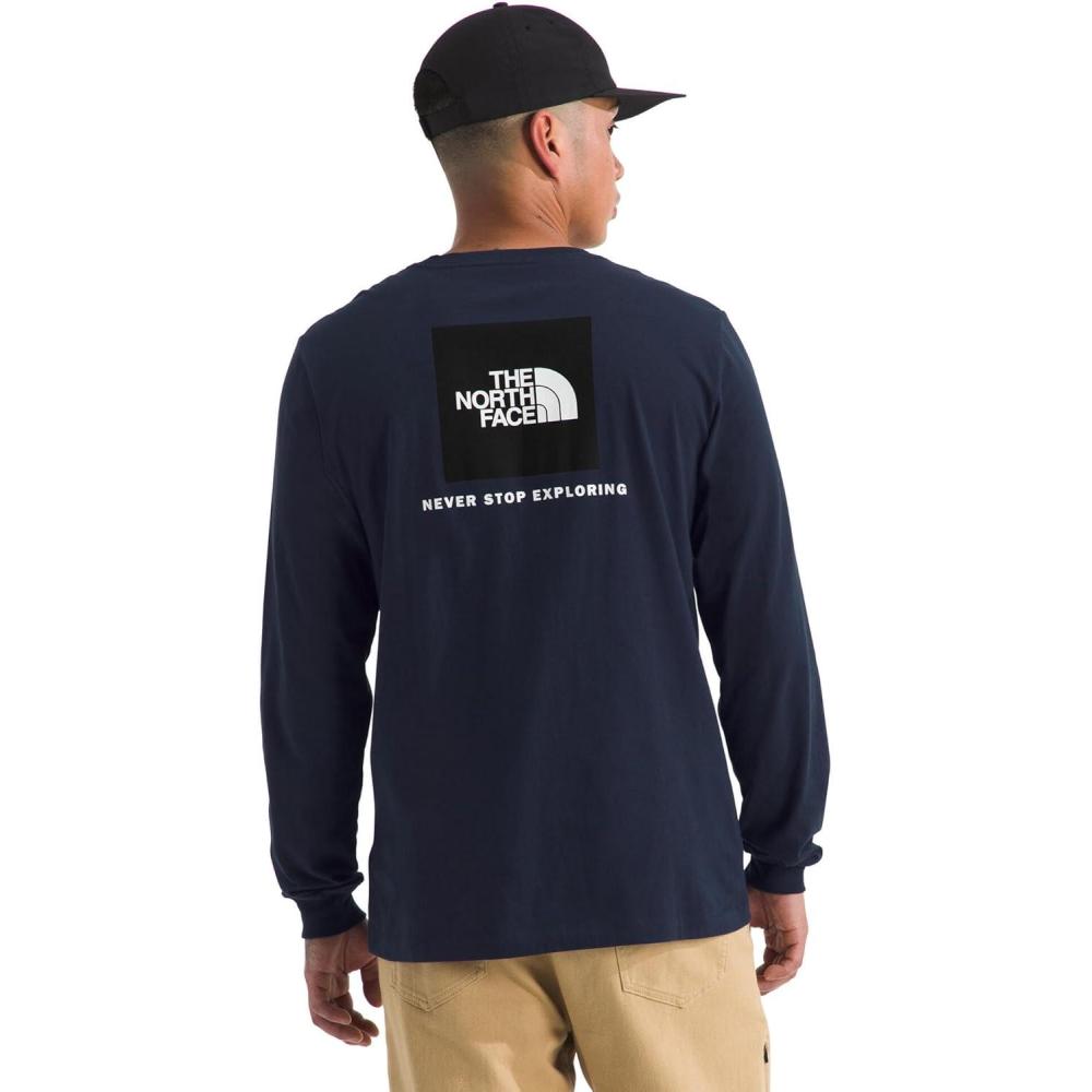 imageThe North Face Mens Long Sleeve Box NSE TeeSummit Navy