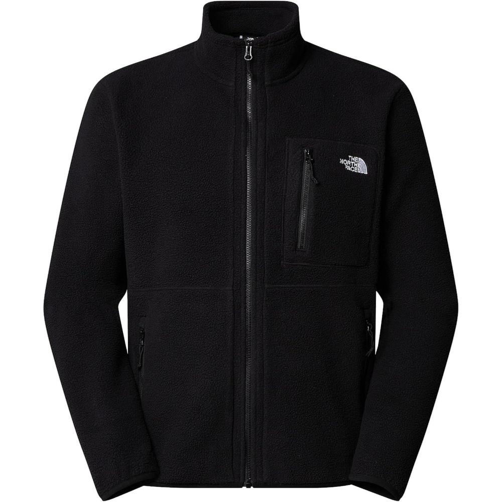 imageThe North Face Mens Yumiori Full Zip Jacket Lightweight Fleece Coat with Embroidered Logo Secure Zip PocketsTnf BlackTnf BlackTnf Black