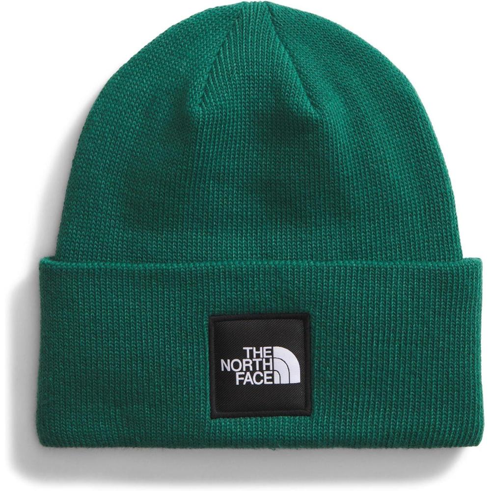 imageThe North Face UnisexAdult Big Box Beanie Oversize Box Logo Patch Deep Fit Cuffed Design Sustainable FabricEvergreen