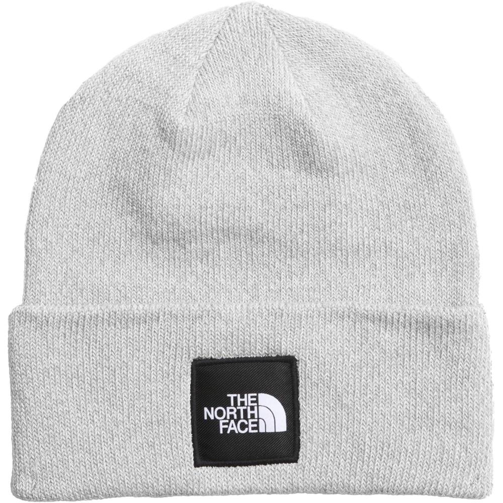 imageThe North Face UnisexAdult Big Box Beanie Oversize Box Logo Patch Deep Fit Cuffed Design Sustainable FabricTnf Light Grey Heather