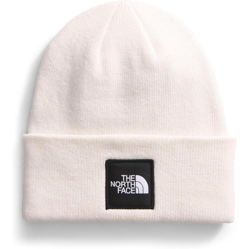 imageThe North Face UnisexAdult Big Box Beanie Oversize Box Logo Patch Deep Fit Cuffed Design Sustainable FabricWhite Dune