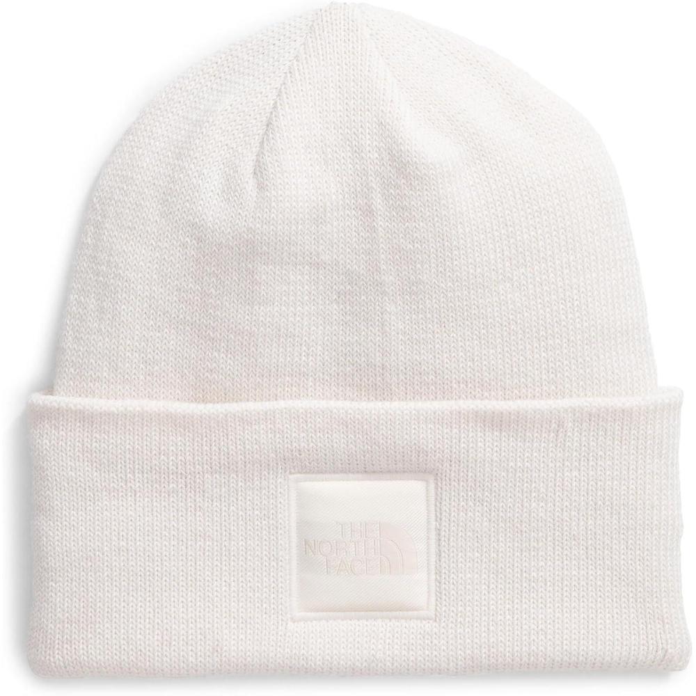 imageThe North Face UnisexAdult Big Box Beanie Oversize Box Logo Patch Deep Fit Cuffed Design Sustainable FabricWhite DuneTonal Patch