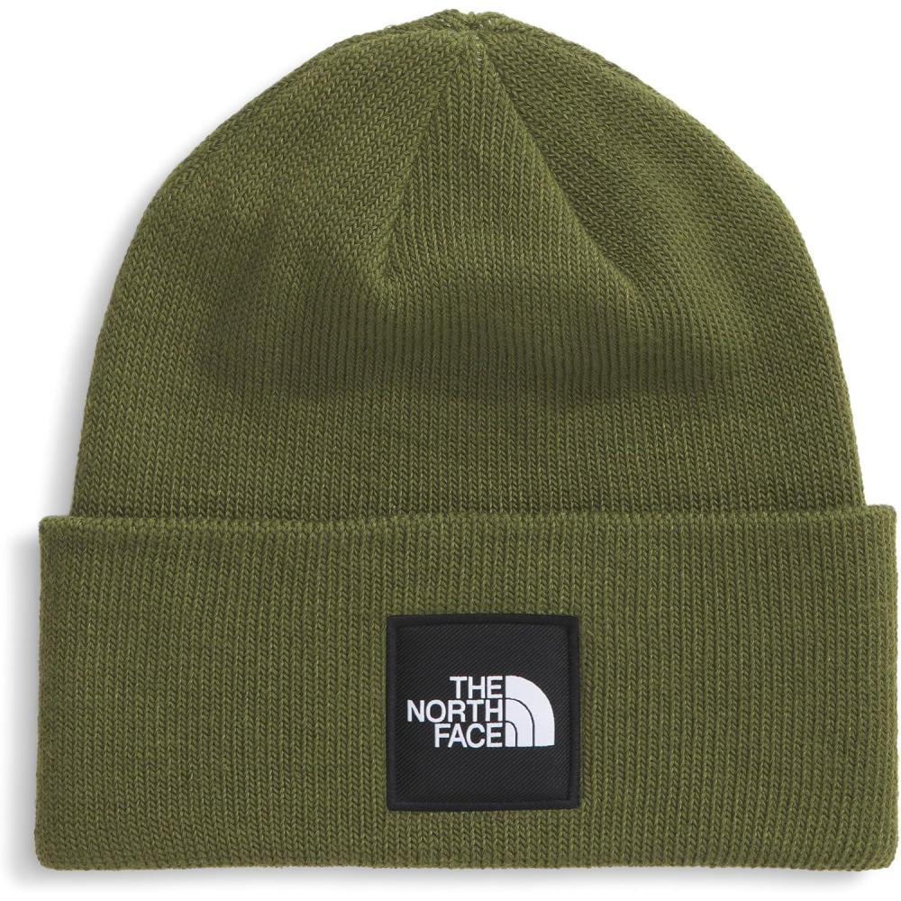 imageThe North Face UnisexAdult Big Box Beanie Oversize Box Logo Patch Deep Fit Cuffed Design Sustainable FabricWoodland Green