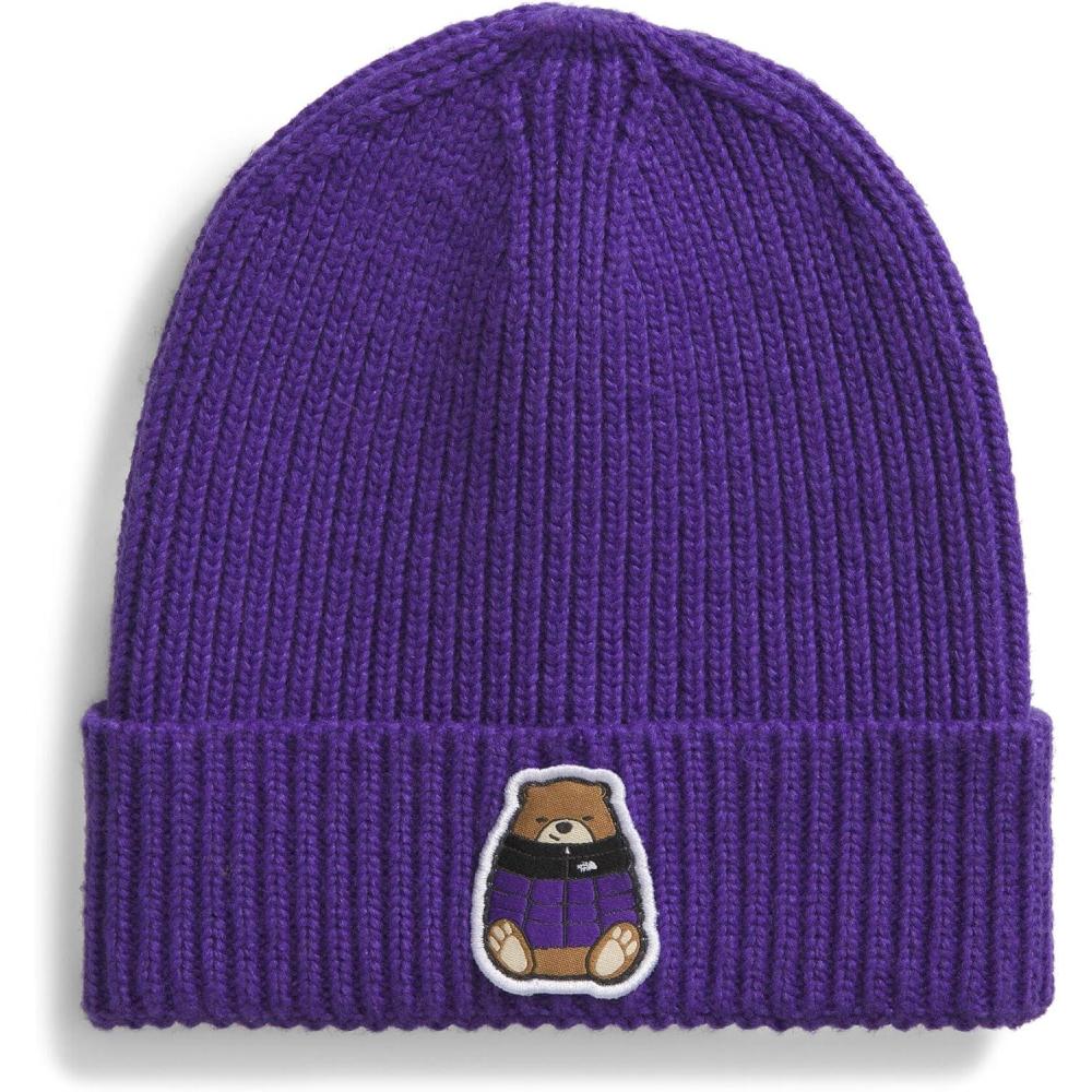 imageThe North Face UnisexBaby TNF Logo Box Cuffed BeaniePeak PurpleNuptse Bear Patch
