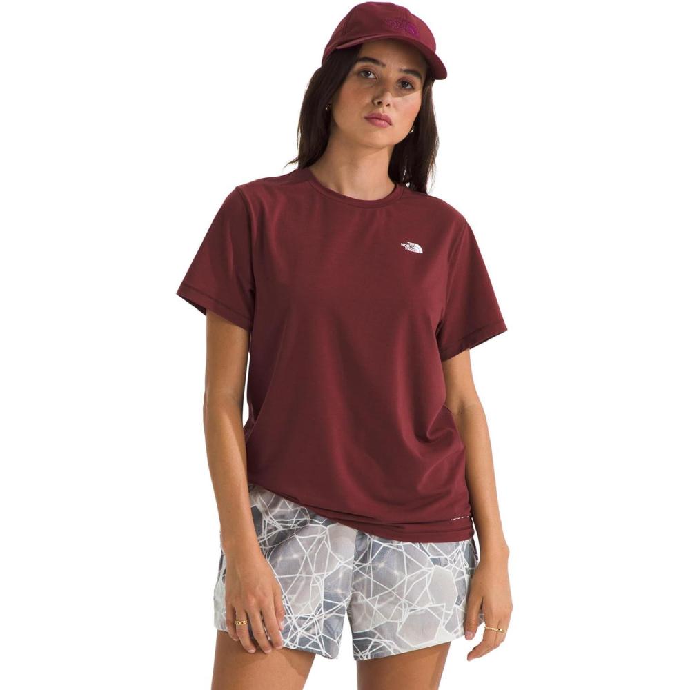imageThe North Face Womens Adventure Tee ShortSleeve Crewneck with Moisture Wicking Fabric Setin SleevesSumac