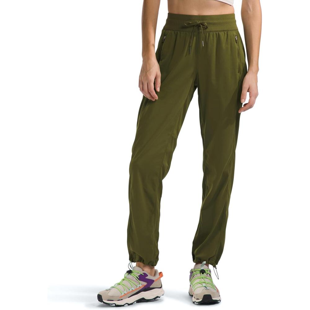 imageThe North Face Womens Aphrodite Motion Pant Moisture Wicking Athletic Pants Water Repellent UPF 40Forest Olive