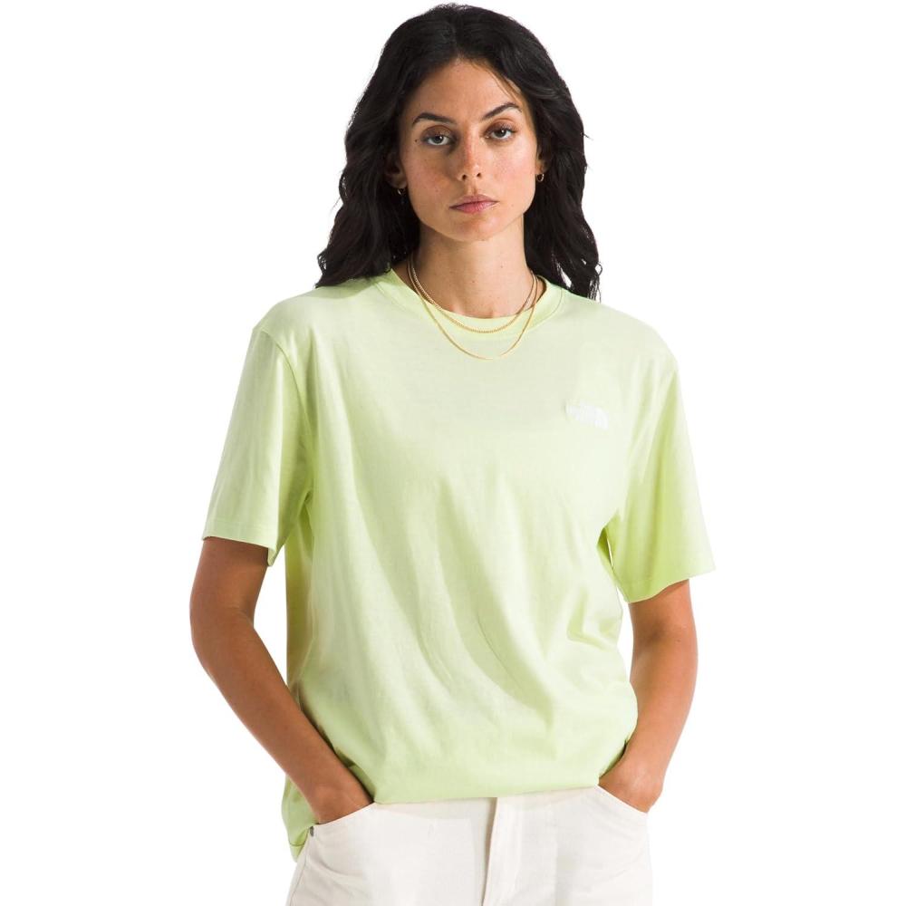 imageThe North Face Womens Evolution Simple Dome Relaxed ShortSleeve Tee Cotton TShirt with Classic Embroidered LogoLemon Mist
