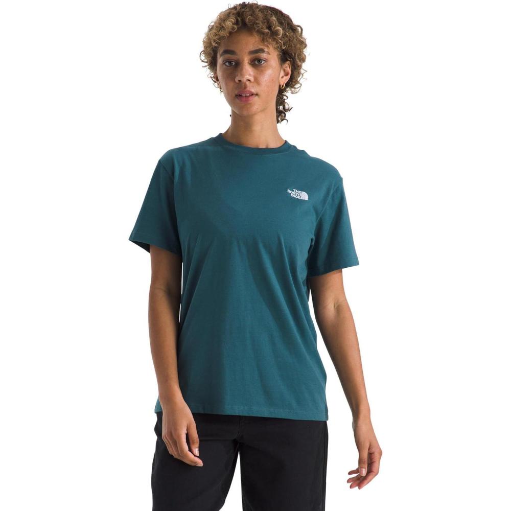 imageThe North Face Womens Evolution Simple Dome Relaxed ShortSleeve Tee Cotton TShirt with Classic Embroidered LogoSpace