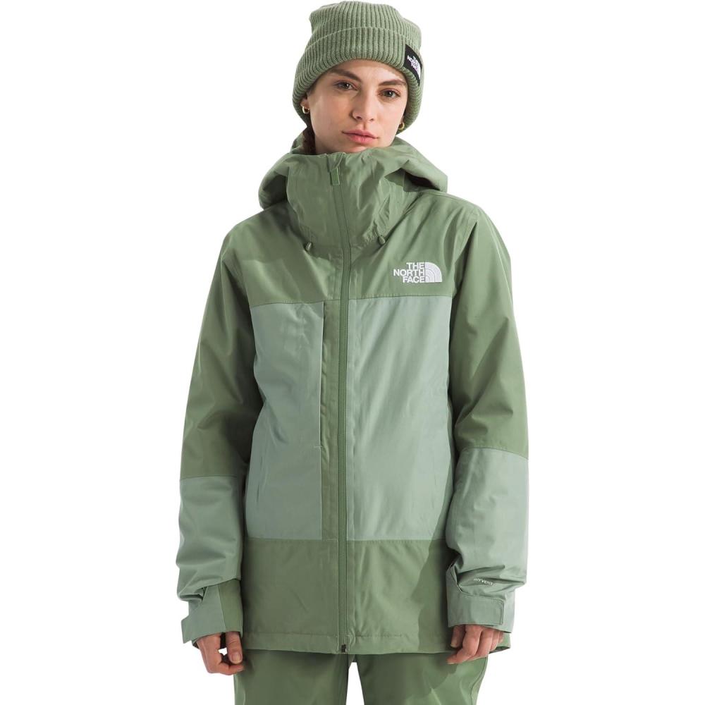 imageThe North Face Womens Thermoball Snow Triclimate Jacket Standard ampamp Plus Size 3in1 Ski Coat Waterproof ShellBark MistSlate Moss