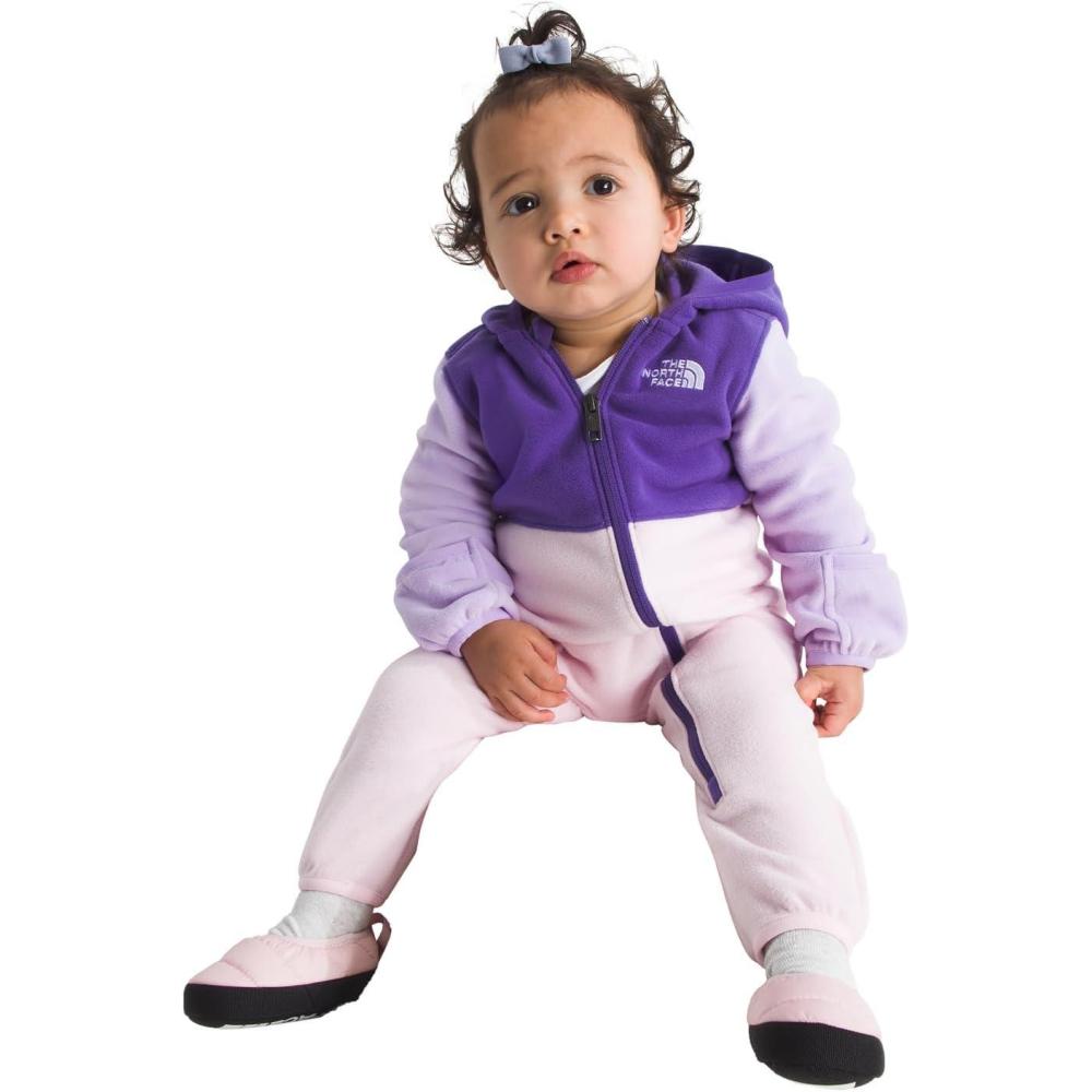 imageThe North Face babyboys Glacier Onepiece Polar Fleece Onesie With Builtin Mitts ampamp Booties for Boys ampamp GirlsPeak PurpleLite LilacPale Blossom