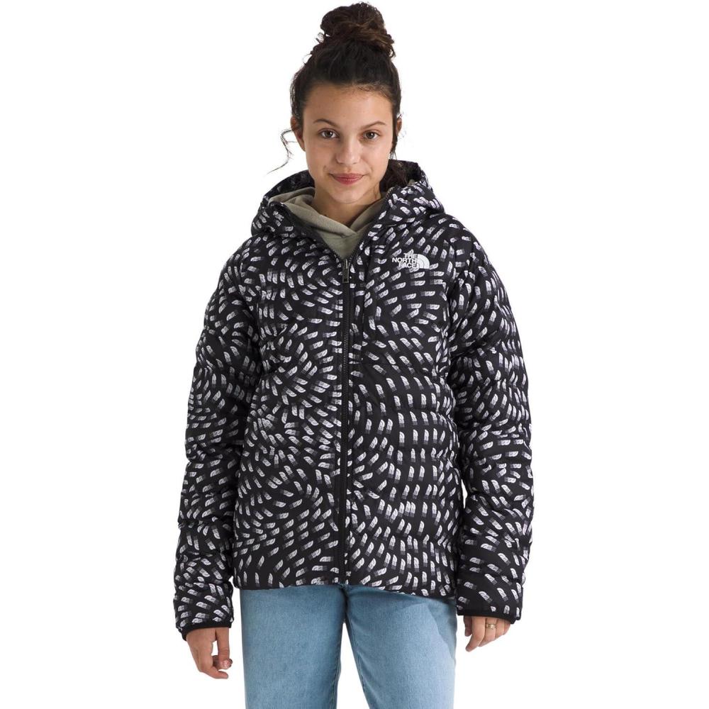 imageThe North Face girls Reversible Perrito Hooded JacketTnf Black Vector Field Print