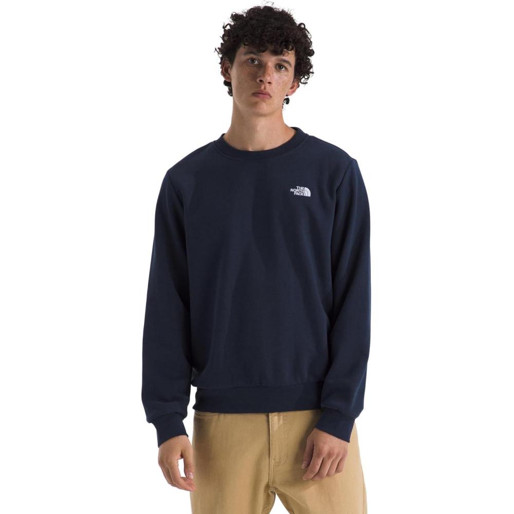 imageThe North Face mens Evolution Simple Dome Crew Ribbed Collar ampamp Hem Classic LogoSummit Navy