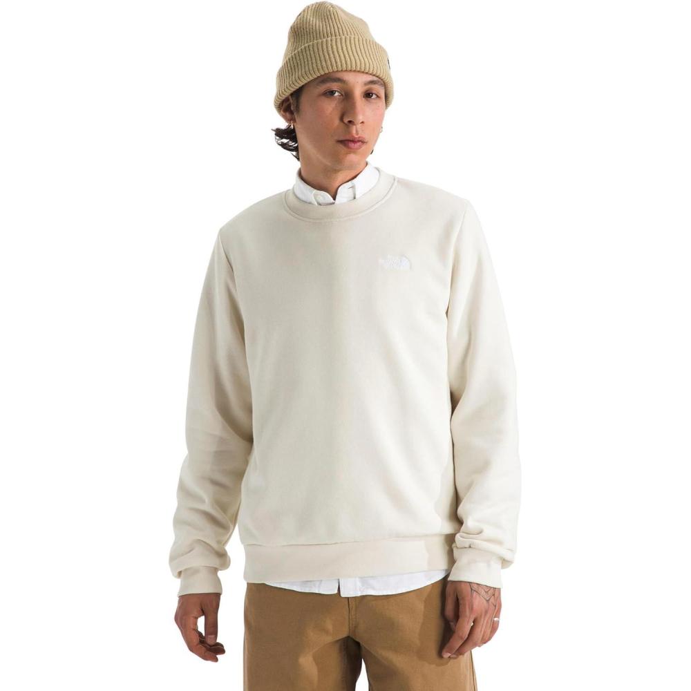 imageThe North Face mens Evolution Simple Dome Crew Ribbed Collar ampamp Hem Classic LogoWhite Dune