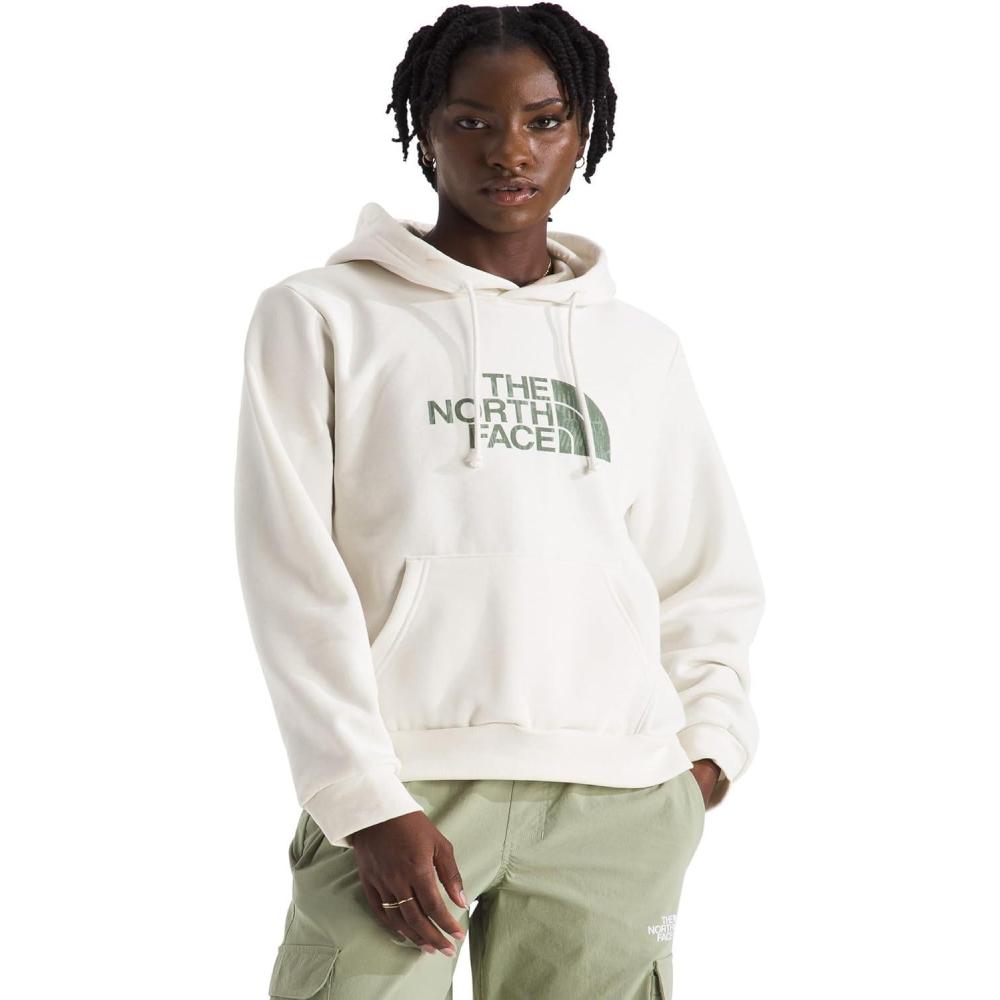 imageThe North Face womens Evolution Regenerative Ink Half Dome Hoodie 2 Piece Hood With Drawcord Kangaroo Hand PocketWhite Dune