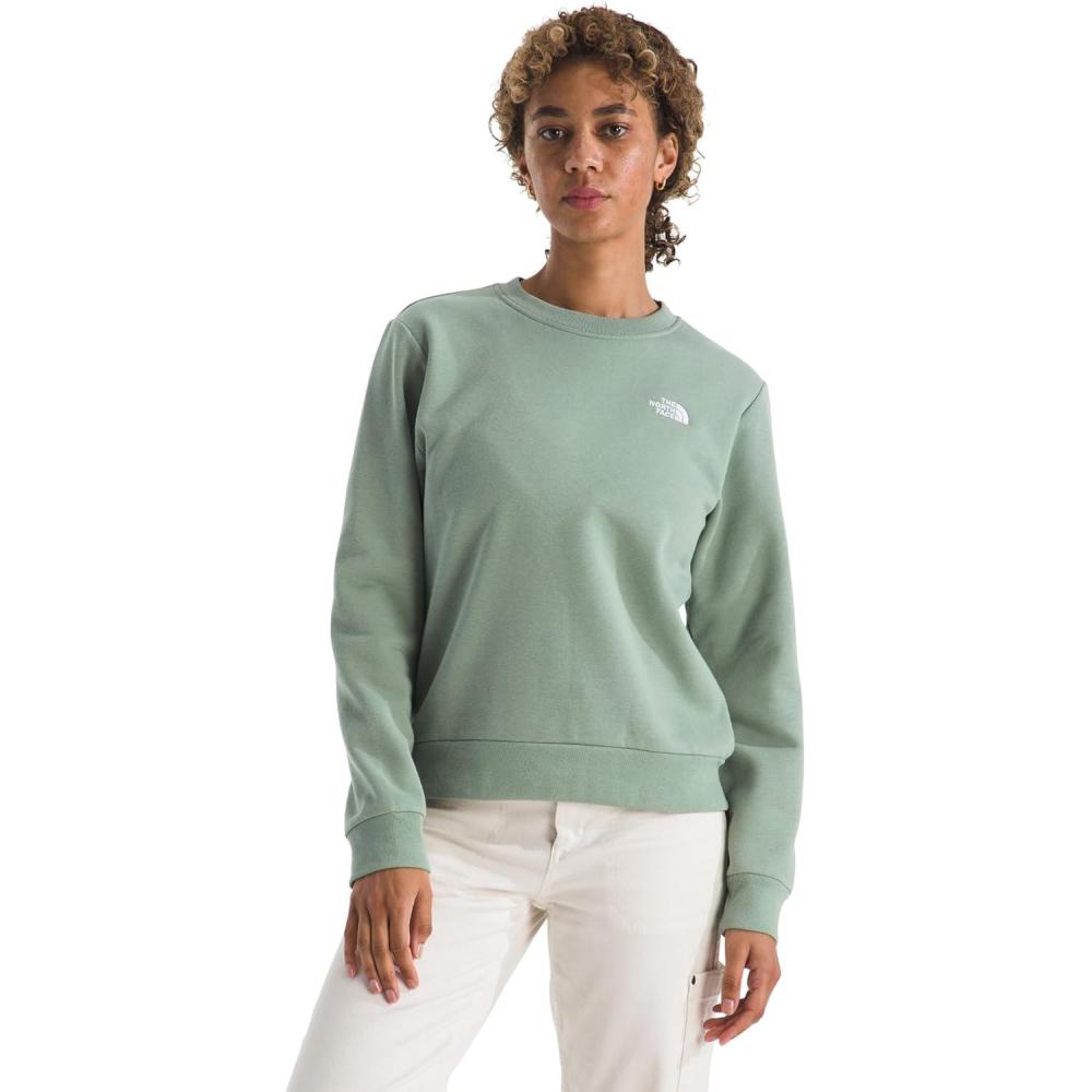 imageThe North Face womens Evolution Simple Dome Crew Ribbed Collar ampamp Hem Classic LogoSlate Moss