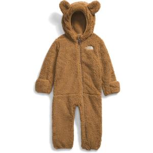 THE NORTH FACE Baby Campshire One-piece | Cozy Fleece Winter Onesie, With Mittens, Booties & Attached Bear Ear Hood(Utility Brown)