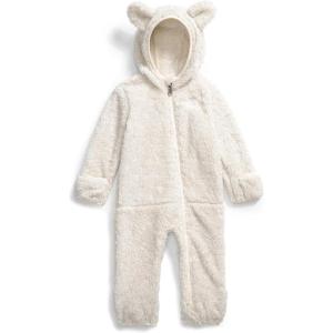 THE NORTH FACE Baby Campshire One-piece | Cozy Fleece Winter Onesie, With Mittens, Booties & Attached Bear Ear Hood(White Dune/Sparkle)