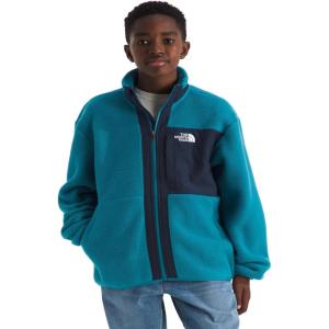 THE NORTH FACE Boy’s Yumiori Full Zip Jacket Lightweight Fleece Coat, Embroidered Logo & Secure Zip Chest(Dusk Blue/Summit Navy)