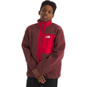 THE NORTH FACE Boy’s Yumiori Full Zip Jacket Lightweight Fleece Coat, Embroidered Logo & Secure Zip Chest(Sumac/Tnf Red)