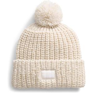 THE NORTH FACE Cozy Chunky Cabin Beanie | Deep Fit, Cuffed Winter Hat for Men & Women, Removable Pom & Textured Cable Detail(Gardenia White/Gravel/Khaki Stone/Gardenia White)