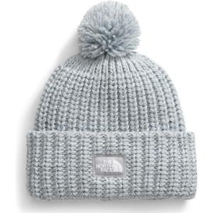 THE NORTH FACE Cozy Chunky Cabin Beanie | Deep Fit, Cuffed Winter Hat for Men & Women, Removable Pom & Textured Cable Detail(High Rise Grey/Smoked Pearl/Tnf White)