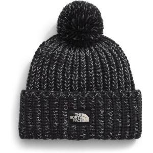 THE NORTH FACE Cozy Chunky Cabin Beanie | Deep Fit, Cuffed Winter Hat for Men & Women, Removable Pom & Textured Cable Detail(Tnf Black/White Dune)