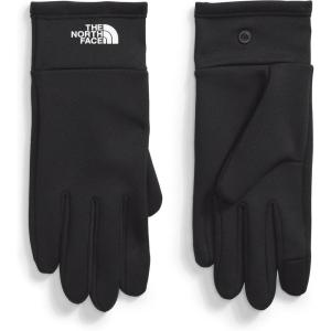 THE NORTH FACE Etip Liner Glove | Touchscreen Compatible, Hand Warming Double Knit Fleece Shell, Snap Cuffs(Tnf Black)