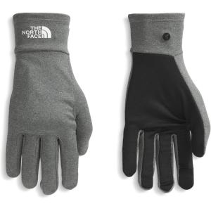 THE NORTH FACE Etip Liner Glove | Touchscreen Compatible, Hand Warming Double Knit Fleece Shell, Snap Cuffs(Tnf Medium Grey Heather)