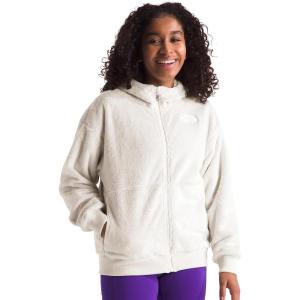 THE NORTH FACE Girls’ Osito Full Zip Hoodie | Fleece Hooded Jacket With Hand Pockets & Durable Ribbed Collar(White Dune)