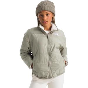 THE NORTH FACE Girls Reversible Shasta Full Zip Jacket | Puffer Coat With Synthetic Insulation, Fleece Lined, Water Repellent(Clay Grey)