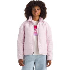 THE NORTH FACE Girls Reversible Shasta Full Zip Jacket | Puffer Coat With Synthetic Insulation, Fleece Lined, Water Repellent(Pale Blossom)