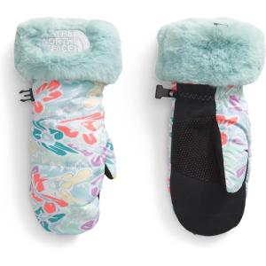 THE NORTH FACE Girls Shasta Mitt | Touchscreen Compatible, Water Repellent, Moisture Wicking, Wind Resistant, Fleece Lining(Muted Pine Folk Floral Tossed Print/Muted Pine)