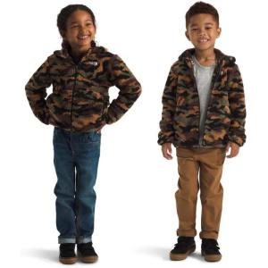 THE NORTH FACE Kids’ Campshire Full Zip Hoodie | Cozy Fleece Winter Jacket, Open Hand Pockets & Attached Hood With Bear Ears(Tnf Black Tnf Camo Small Print)
