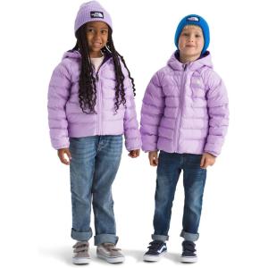 THE NORTH FACE Kids Reversible Perrito Insulated Hooded Jacket | 2 in 1 Winter Coat for Boys & Girls, Water Repellent(Lite Lilac)