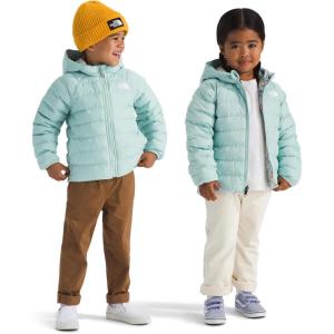 THE NORTH FACE Kids Reversible Perrito Insulated Hooded Jacket | 2 in 1 Winter Coat for Boys & Girls, Water Repellent(Muted Pine)