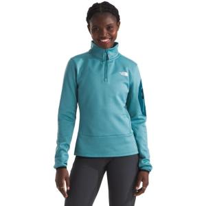 THE NORTH FACE Men’s Crest Full Zip Jacket | Water Repellent Fleece Coat, Double Layer Stand Collar & Zip Hand Pockets(Algae Blue/Midnight Petrol)