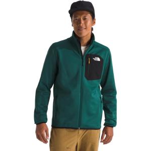 THE NORTH FACE Men’s Crest Full Zip Jacket | Water Repellent Fleece Coat, Double Layer Stand Collar & Zip Hand Pockets(Deep Nori/Tnf Black)