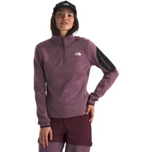 THE NORTH FACE Men’s Crest Full Zip Jacket | Water Repellent Fleece Coat, Double Layer Stand Collar & Zip Hand Pockets(Midnight Mauve/Tnf Black)