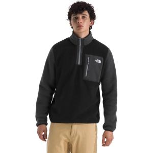 THE NORTH FACE Men’s Yumiori Quarter Zip Jacket | Lightweight Fleece Coat With Embroidered Logo, Secure Zip Chest Pocket(Tnf Black/Asphalt Grey/Monument Grey)
