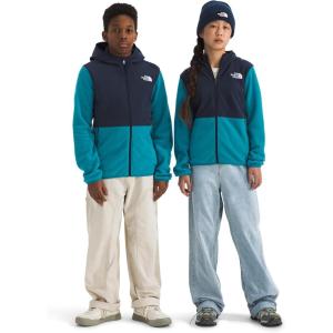 THE NORTH FACE Teen Glacier Lightweight Full Zip Hooded Jacket 3 Piece Hood with Secure-Zip Hand Pockets(Dusk Blue/Summit Navy)