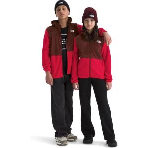 THE NORTH FACE Teen Glacier Lightweight Full Zip Hooded Jacket 3 Piece Hood with Secure-Zip Hand Pockets(Tnf Red/Sumac)