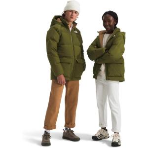 THE NORTH FACE Teen North Down Fleece-Lined Short Parka | 600 Fill Waterfowl Down, Water Repellent, Insulated Hood, & Pockets(Forest Olive)