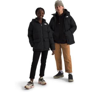 THE NORTH FACE Teen North Down Fleece-Lined Short Parka | 600 Fill Waterfowl Down, Water Repellent, Insulated Hood, & Pockets(Tnf Black)
