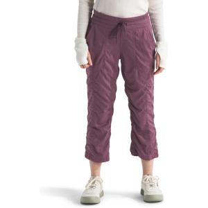THE NORTH FACE Women’s Aphrodite 2.0 Capri | Moisture Wicking Jogger Pants, Water Repellent, UPF 40+, Rib Knit Waistband(Midnight Mauve)