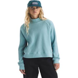 THE NORTH FACE Women’s Long Sleeve Mock Neck Chabot Shirt | Cotton Thermal Shirt With Raglan Sleeves & Funnel Neck(Blue Eclipse)