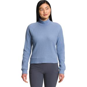 THE NORTH FACE Women’s Long Sleeve Mock Neck Chabot Shirt | Cotton Thermal Shirt With Raglan Sleeves & Funnel Neck(Folk Blue)