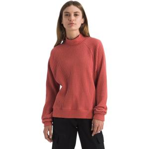 THE NORTH FACE Women’s Long Sleeve Mock Neck Chabot Shirt | Cotton Thermal Shirt With Raglan Sleeves & Funnel Neck(Mars Dust)